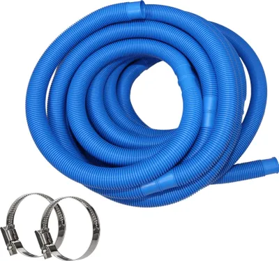 Produktbild von HAF Hochwertiger Pool Schwimmbadschlauch 38mm Blau 6 Meter | Poolschlauch für Garten & Schwimmbad | Solarschlauch + 2x Edelstahl Schlauchschellen
