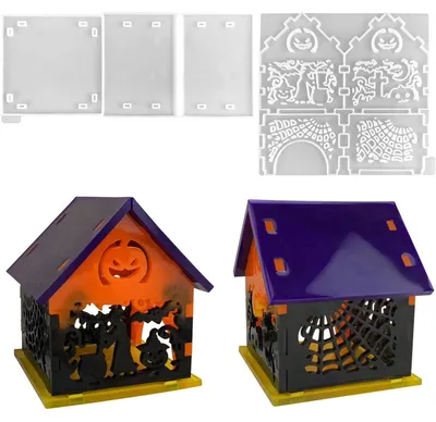 Productafbeelding van 3D siliconen malvorm voor kaarsen, huisvorm, gietvorm voor gips en kaarsen met een raamontwerp