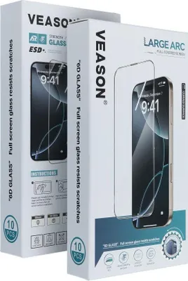 Immagine prodotto di vetro 6D Pro Veason (SET 10in1) - per Iphone 15 Pro Max nero