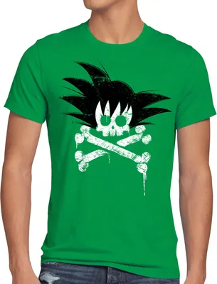 Produktbild von style3 Goku Skull Anime T-Shirt Herren son-goku Dragon Z Super Sayajin Totenkopf Pirat Dojo