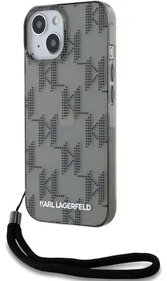 Obrázek produktu pro Etui Karl Lagerfeld Iml Mono Kl Pattern & Cord Na Iphone 15 / 14 / 13 - Czarne