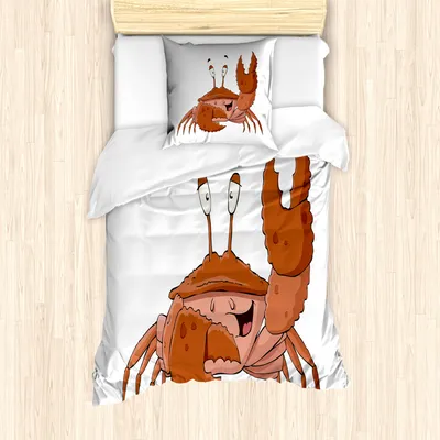 Produktbild von ABAKUHAUS Krabben Mantele, Freundlich Chela Gruß, Milbensicher Allergiker geeignet mit Kissenbezügen, 135 cm x 200 cm - 80 x 80 cm, Brown Coral
