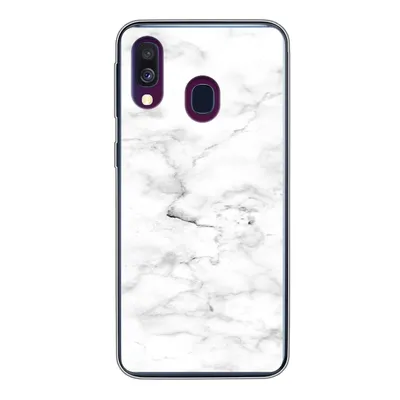 Produktbild von MuchoWow® Handyhülle Schutzhülle Hülle für Samsung Galaxy A40 Marmor - Weiß - Grau Silikon Softcase Handy Hülle - Handy-Tasche