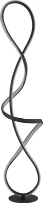 Image de Lampadaire LED, cristaux, noir mat, H 135 cm