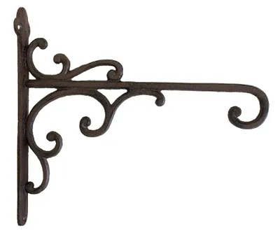 Produktbild von Wandhaken für Blumenampel Blumentopf Gusseisen Landhausstil Braun Wandhalterung