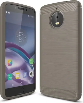 Produktbild von Motorola Moto E4 Plus TPU Case Carbon Fiber Optik Brushed Schutz Hülle Grau