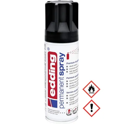 Zdjęcie produktu dla Edding Permanent Spray Premium Acryllack w kolorze tiefschwarz matt 200ml