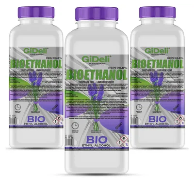 Produktbild von Bioethanol Lavendelduft 96,6% 3L für Kamin Universal Rauchfrei Rußfrei GiDeli