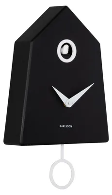 Produktbild von Karlsson - Wanduhr Grafico Cuckoo - Schwarz - 7.4x21.5x35.5cm