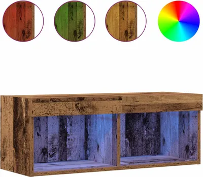 Produktbild von "SummerSchlussverkauf" TV-Schrank 1PC - Zeitloses Design - TV Stand/TV-Lowboard -set mit LED Altholz 80x30x30cm Holzwerkstoff - TV-Schränke NEU 2026 159879