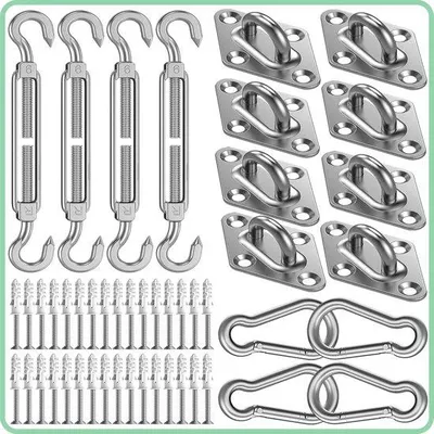 Produktbild von Befestigungsset für Sonnensegel - Robuste Edelstahlkonstruktion - M6-80 - Silber