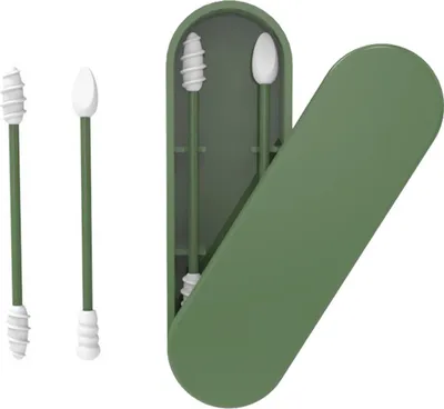 Obrázok produktu pre Silikónové ušné tyčinky Stick – opakovane použiteľné, prenosné a umývateľné ušné tyčinky Q-Tip s hrubým povrchom na čistenie uší a odstraňovanie make-upu, 2 ks