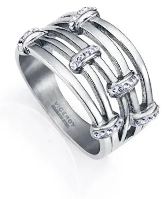 Immagine prodotto di Anello in acciaio moderno con cristalli, modello Chic 75367A01