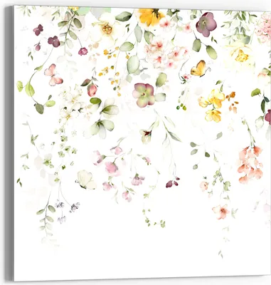 Produktbild von DEQORI Glasbild Echtglas 30x30 cm 'Zarte Blütenpracht' Wandbild Bild modern Deko