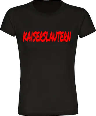 Produktbild von multifanshop Damen T-Shirt - Kaiserslautern - Textmarker, schwarz, Größe M