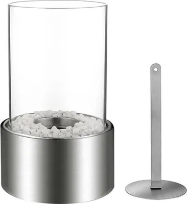 Image de Taipei - Cheminée Bioéthanol, 16x16x27h cm Argent, Capacité 0,2 l
