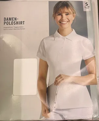 Produktbild von Damen Poloshirt Hoher Baumwollanteil Weiß-S