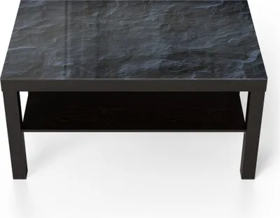 Produktbild von DEQORI Couchtisch 90x55 cm Schwarz 'Schieferfassade' Glas Beistelltisch