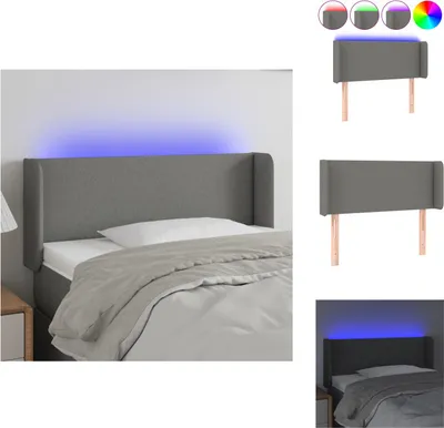 Produktbild von vidaXL LED Kopfteil Dunkelgrau 83x16x78/88 cm Stoff -  Kopf- & Fußenden