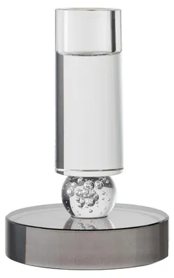 Image de Bougeoir en verre gris et blanc ø9x13 cm — House Nordic