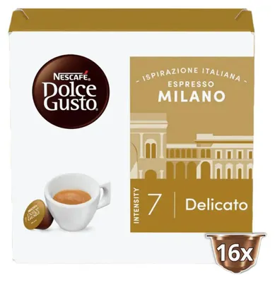 Produktbild von Nescafé Dolce Gusto Espresso Milano, Kaffeekapsel, Espresso, Dolce Gusto, Nescafé, 16 Stück(e), Box