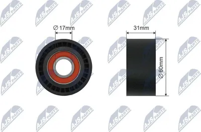 Produktbild von NTY RNK-RE-040 Spannrolle Keilrippenriemen 60mm für OPEL Vivaro A Kastenwagen (X83) Vivaro A Combi (X83) für RENAULT TRAFIC II Kasten (FL)