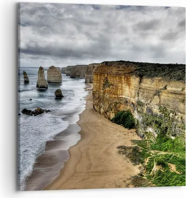 Produktbild von Bild auf Leinwand - Leinwandbild - Strand Ozean Landschaft - 70x70cm - Wand Bild - Wanddeko - Leinwanddruck - Bilder - Kunstdruck - Wanddekoration - Leinwand bilder - Wandkunst - AC70x70-0141