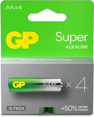 Zdjęcie produktu dla Bateria Alkaliczna Gp Super Aa, 15A/Lr6, Zestaw 4 Sztuki, 151429