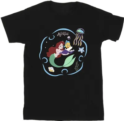 Produktbild von Disney - "The Little Mermaid Reading A Book" T-Shirt für Herren BI50144 (5XL) (Schwarz)