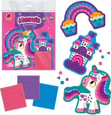 Obrázok produktu pre Kreatívna mozaiková sada s očarujúcimi jednorožcami - kúzlo tvorivosti vo vašich rukách!