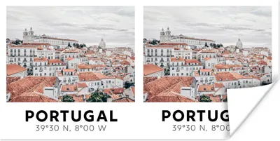 Produktbild von MuchoWow® Poster Portugal - Lissabon - Ansichten 40x20 cm - Poster für die Wand - Poster Schlafzimmer