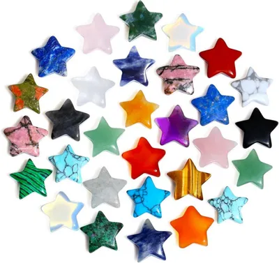 Produktbild von 20 Stück Stern Kristalle Set Chakra Stein Natürliche Edelsteine Glückssteine