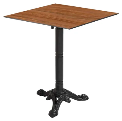 Produktbild von Quadratischer neigbarer Gartenbistrotisch 4 Sitzplätze dunkle Eiche - Oviala Opera