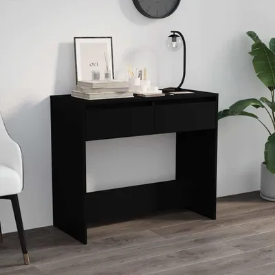 Productafbeelding van Haltafel van Hout met 2 Laden in Zwart