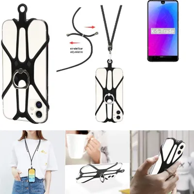 Produktbild von K-S-Trade 3in1 Handykette Handyband Handykordel Halsband Smartphone-Ring Handy-Ring kompatibel mit Sharp Aquos S3 mini Fingerhalterung Handyring