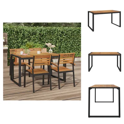 Zdjęcie produktu dla vidaXL Stół ogrodowy z nogami w kształcie litery U 140×80×75 cm z litego drewna akacjowego - Stoły ogrodowe