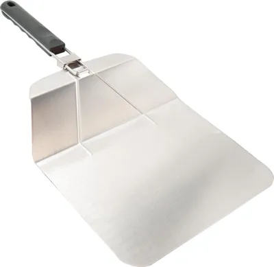 Produktbild von Intirilife Pizzaschaufel faltbarer Pizzaschieber aus Edelstahl - 54 x 25.5 x 5 cm mit klappbarem Griff aus rostfreiem Stahl für Pizzastein, Grill oder Ofen, Pizzaheber, kompakt verstaubar