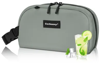 Produktbild von Gefrierbare Lunchtasche mit integrierten Gel-Packs, Mini-Kühltasche, isoliert, Grau