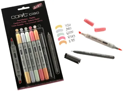 Produktbild von COPIC Hobbymarker ciao 5+1 Set Pastellfarben