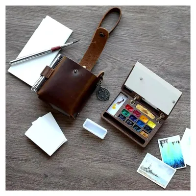 Productafbeelding van Opbergdoos voor aquarelverf, mini-opbergtas voor aquarelverf, kleine, draagbare verfset voor buitenshuis
