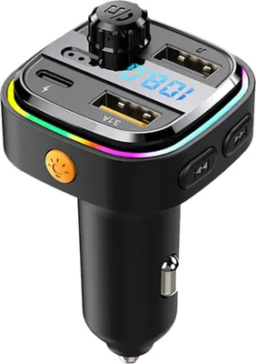 Produktbild von KFZ-Adapter mit Bluetooth-MP3-Player,Audioplayer mit Freisprechfunktion,Autoladegerät für USB und Type-C,Multifunktionaler FM-Transmitter