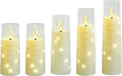 Image de INF Ensemble de Bougies LED Sans Flamme avec Télécommande (5pcs) - Or