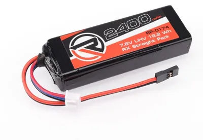Productafbeelding van RUDDOG 2400mAh 7.6V LiHV ontvangeraccu, rechte uitvoering