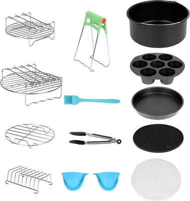 Immagine prodotto di Accessori per friggitrice ad aria Clanmacy, set di accessori per friggitrice ad aria da 12 pezzi per friggitrice ad aria4.0QT-8QT