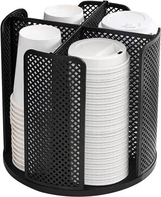 Obrázok produktu pre Otočný držiak na papierové poháre, 4-dielny, čierny