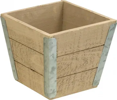 Produktbild von Blumenkasten Holz Übertopf Shabby Chic Beige Dekokiste 12,5x14,5cm