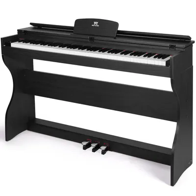 Produktbild von MUSTAR Digitalpiano 88 Tasten Set mit Ständer, 3 Pedalen, USB/MIDI, LCD, 2x20W, 960 Töne, 64 Polyphonie, 80 Demos, 27 kg,Schwarz