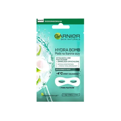 Obrázek produktu pro Garnier Skin Maska na tkaninie pod oczy woda kokosowa i kwas hialuronowy, 6 g