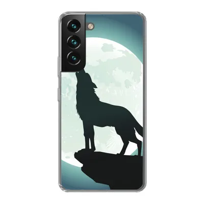 Produktbild von MuchoWow® Handyhülle Schutzhülle Hülle für Samsung Galaxy S22 Wolf - Mond - Stein Silikon Softcase Handy Hülle - Mobiltelefonhülle