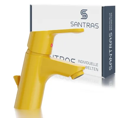 Produktbild von SANTRAS® Waschtischarmatur mit Zugstange in Gelb (RAL 1004)